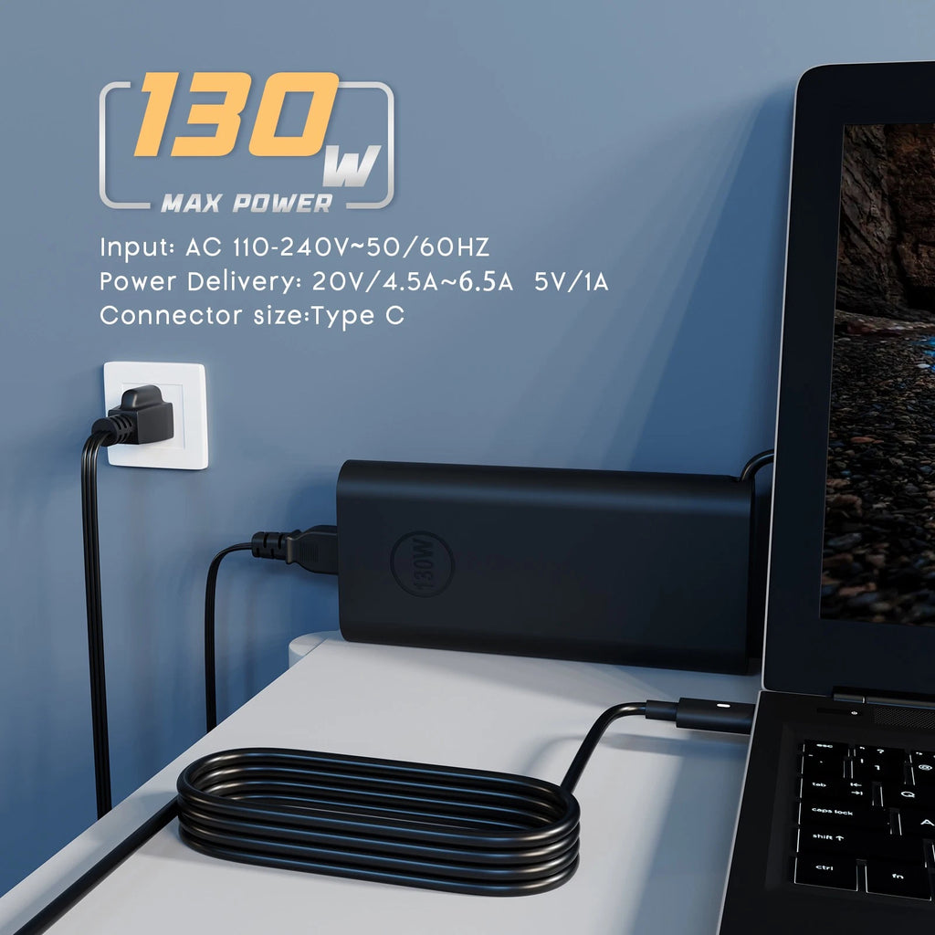 130W USB C Charger For Dell XPS 15 2in1 9575 Precision 5530 2in1 5550 5750 3560