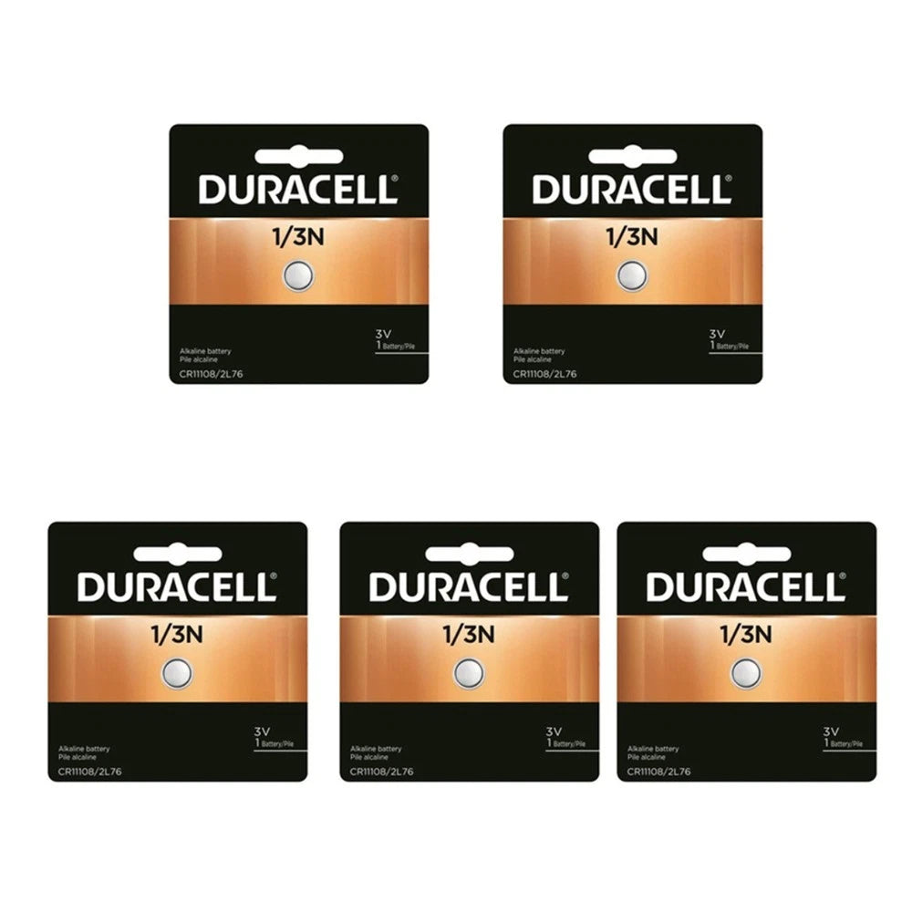 5x Duracell 1/3N, DL1/3N, CR1/3, 2L76 Photo Lithium 3V Battery