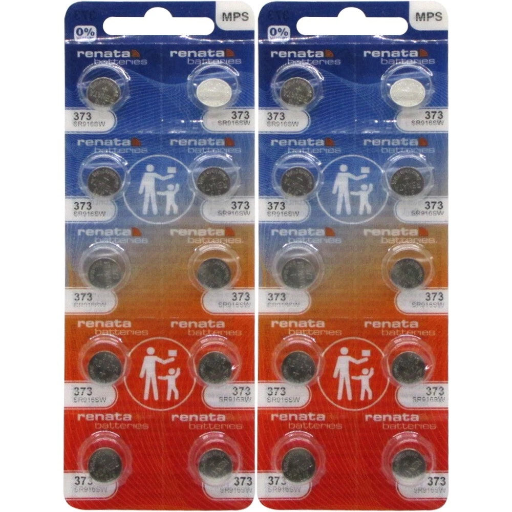 20 Renata Silver Oxide 373 1.55V Batteries