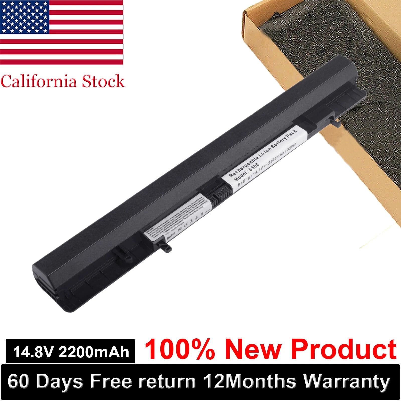 S500 Battery for Lenovo L12L4A01 L12L4K51 L12M4A01 L12M4E51 L12M4K51 2200mAh