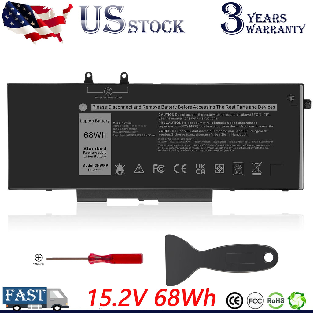 3HWPP Battery for Dell Precision 3541 3551 Latitude 5401 5501 5411 5511 68Wh US