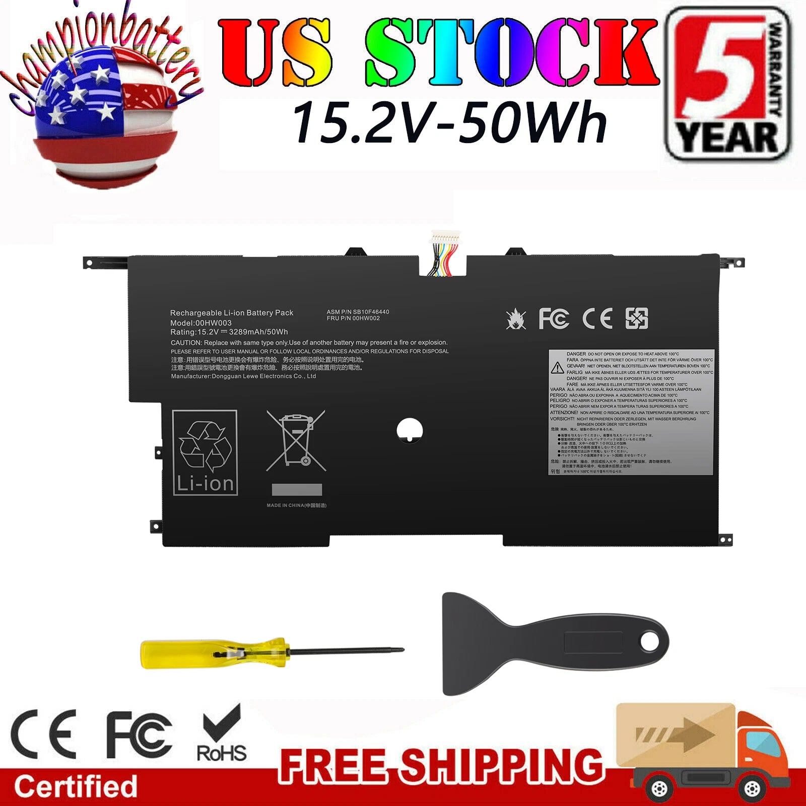 00HW002 00HW003 Laptop Battery For Lenovo ThinkPad X1 Carbon Gen 3 Series 2015