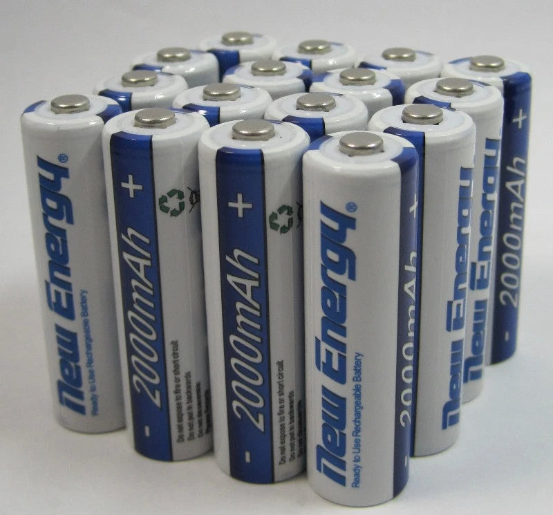 16 Batteries Rechargeable AA NiMH 2000mAh 1.2V 1500 Cycles Battery New Energy