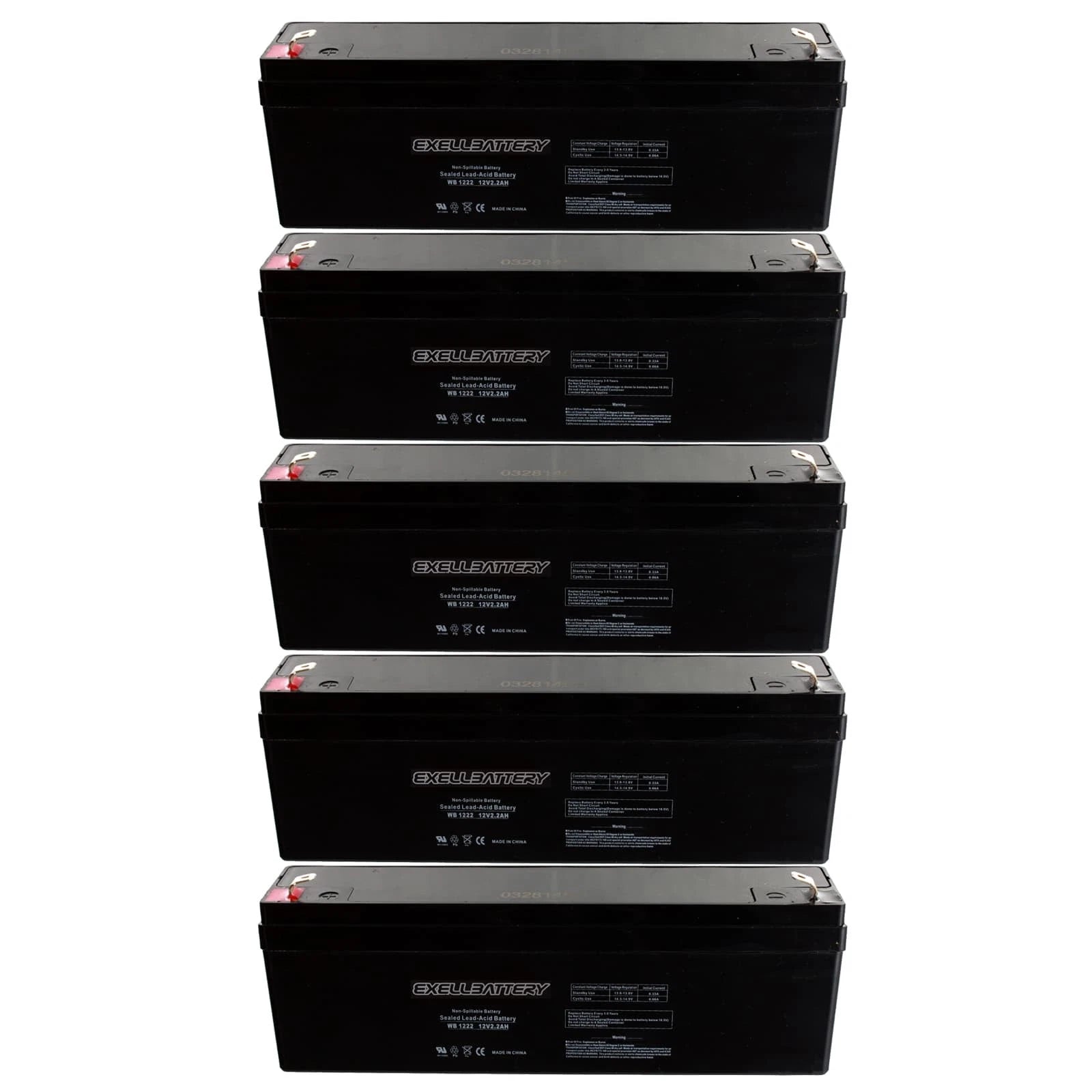 NEW 5pc 12V 2.2Ah SLA Battery EB1222 For UB1222, D5739, PS1220