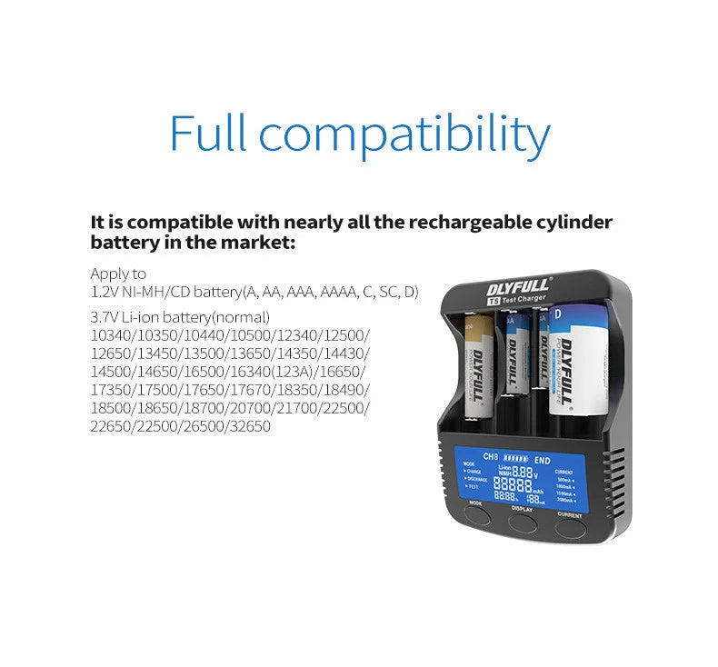 MT 5000 Battery Universal Charger AAAA AAA AA C D 20700 18650 18500 14500 26650
