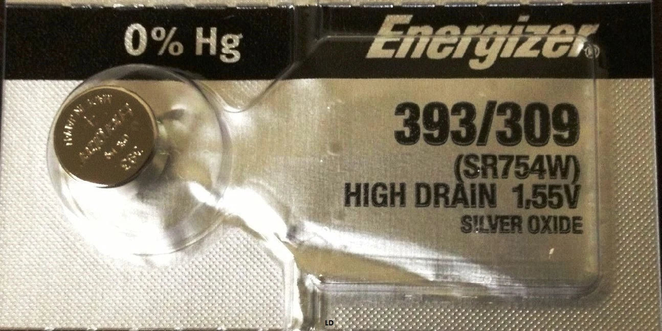 ENERGIZER 393/309 SR754W WATCH BATTERIES E393 309 (2piece) NEW Authorize Seller