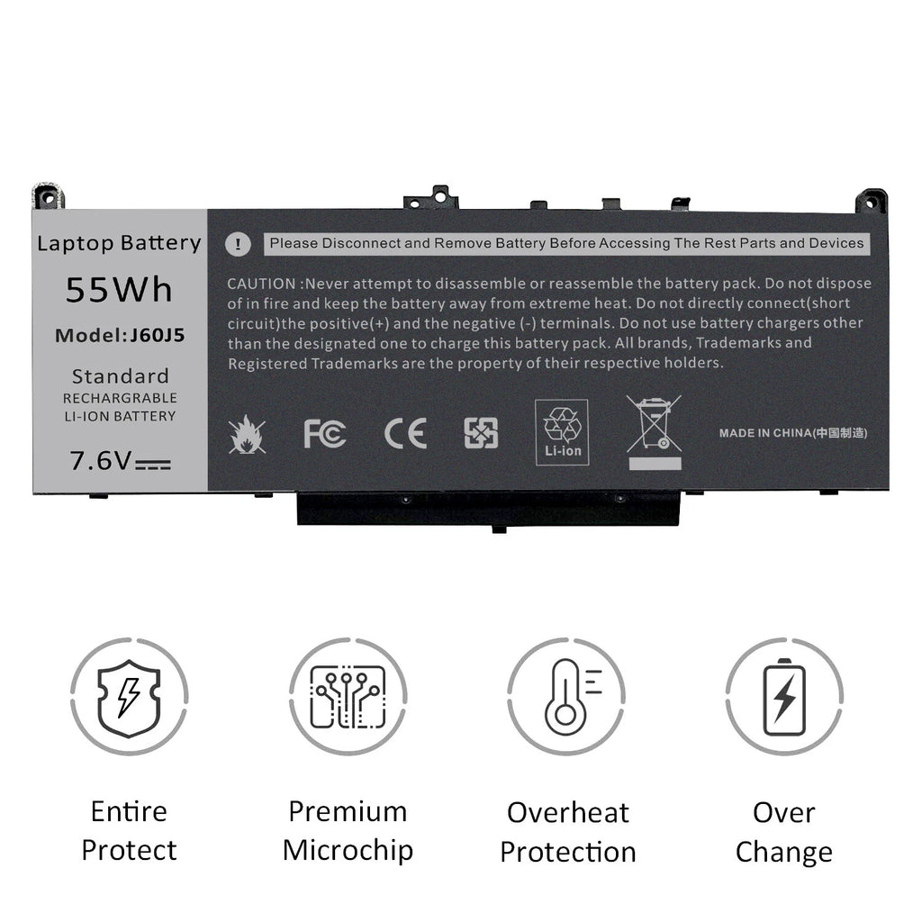 E7470 E7270 J60J5 Battery for Dell Latitude E7470 E7270 7470 7270 Laptop