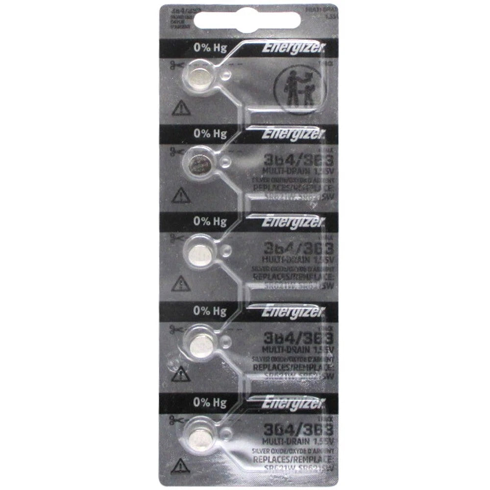 5 PC Fresh ENERGIZER 364 363 SR621 SR621SW Silver Oxide WATCH 1.55v Batteries