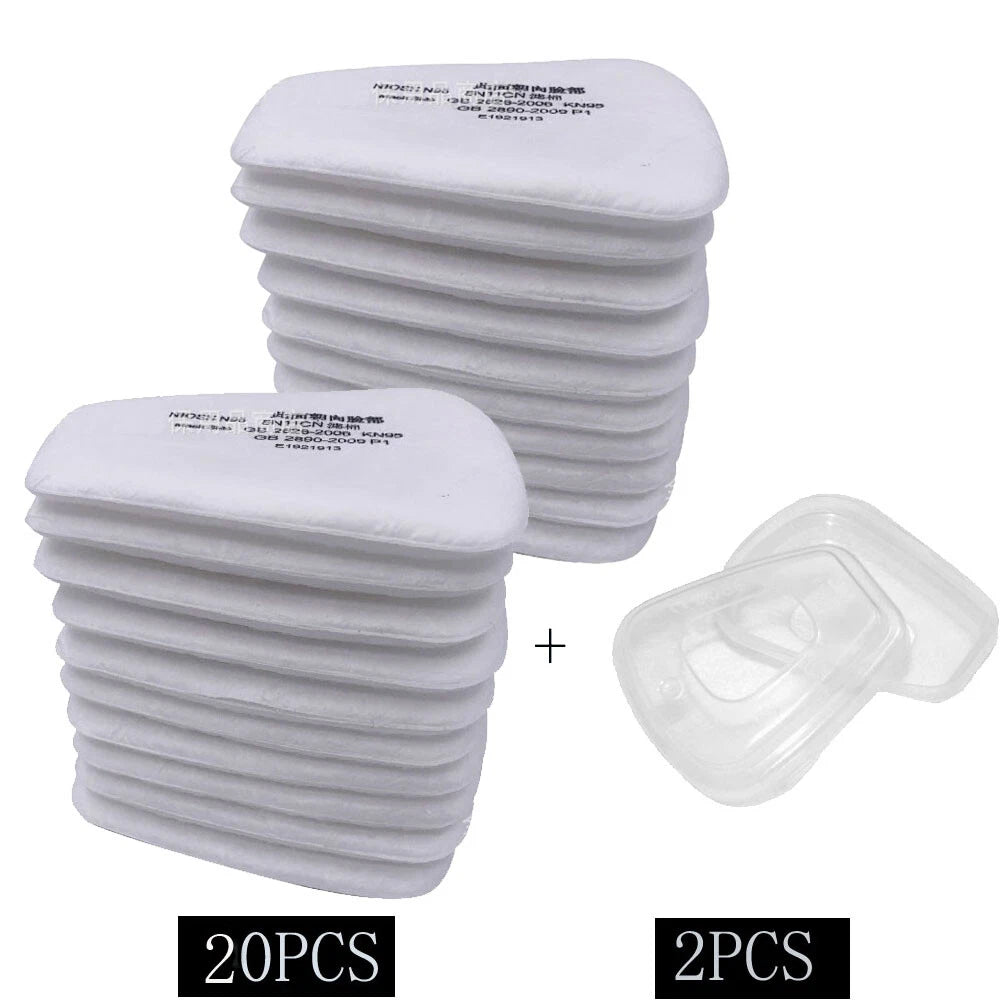 20X5N11 Cotton Filter +2XCover Replacement For 6200 6800 7502 Respirator Filters