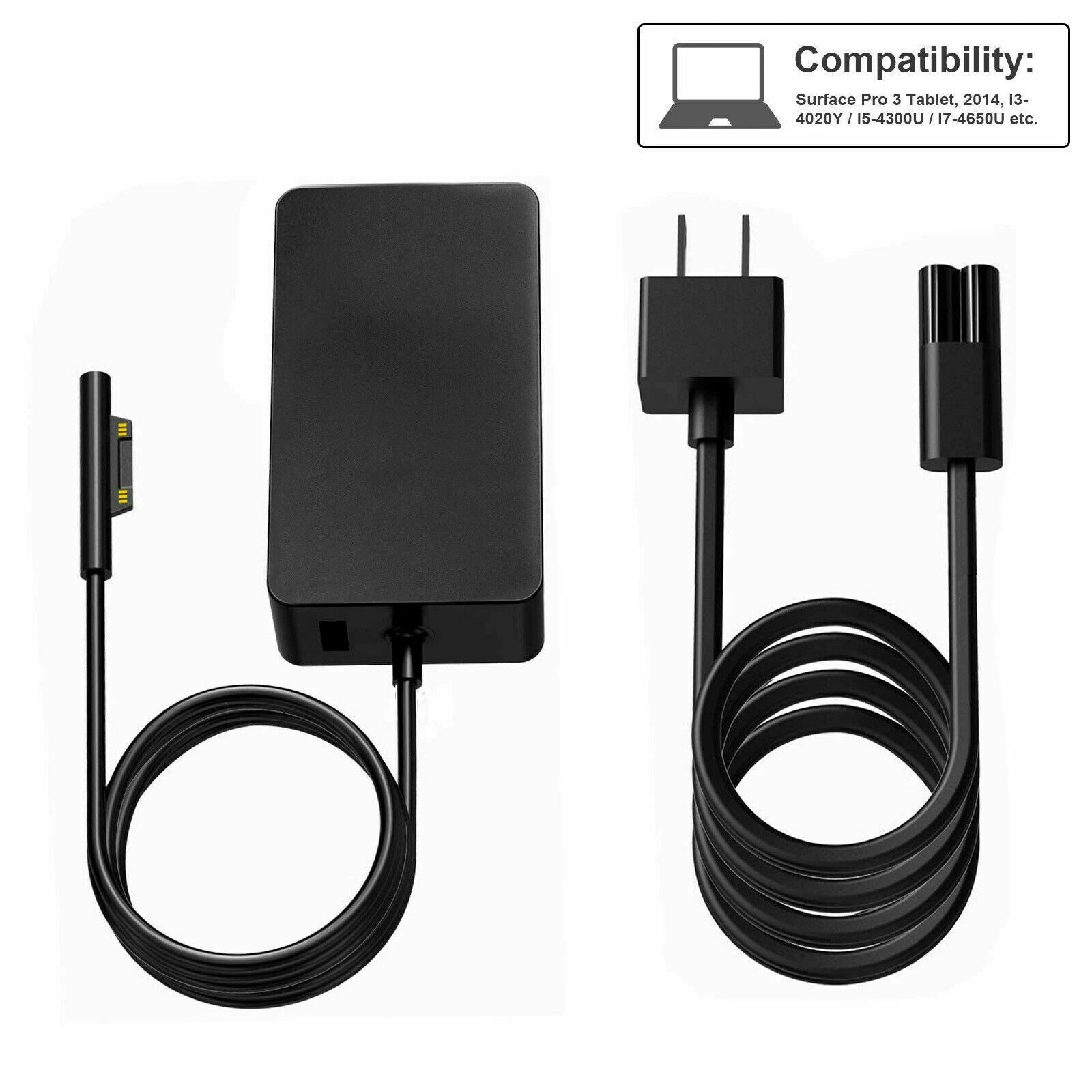 Power Supply Adapter For Microsoft Surface 2 3 RT, Pro 1 2 3 4 5 6 7 X, GO BOOK