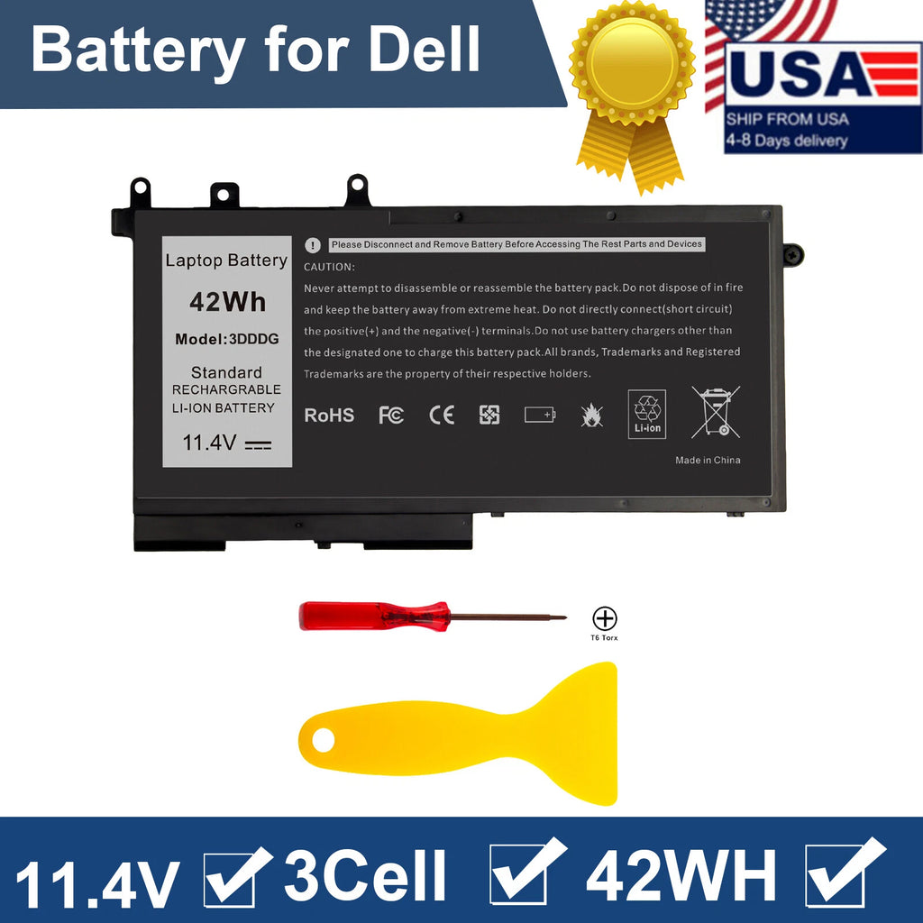 3DDDG Battery For Dell Latitude E5280 E5480 E5580 5490 5491 5580 5590 42Wh 93FTF