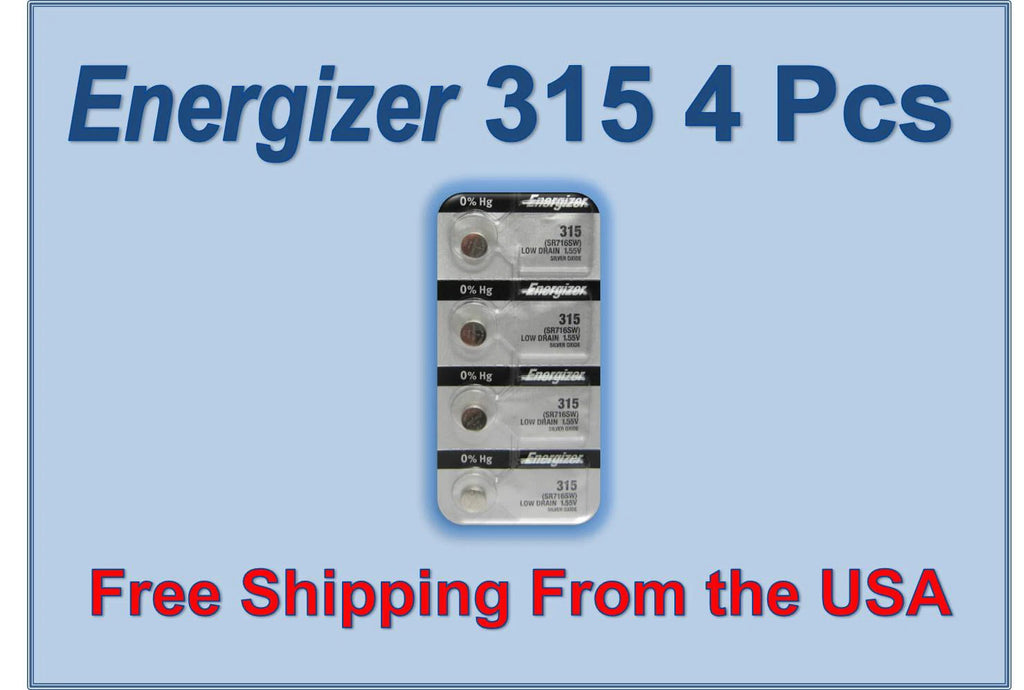 4 Energizer 315 SR716SW V315 S38 D315 SP315 614 280-56 SB-AT (SR67) Battery