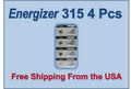 4 Energizer 315 SR716SW V315 S38 D315 SP315 614 280-56 SB-AT (SR67) Battery