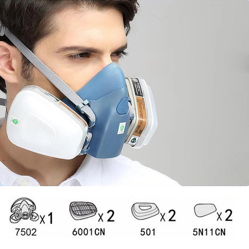 7/17 in 1 Half Face Gas Mask Respirator For 7502 Facepiece Spraying Painting