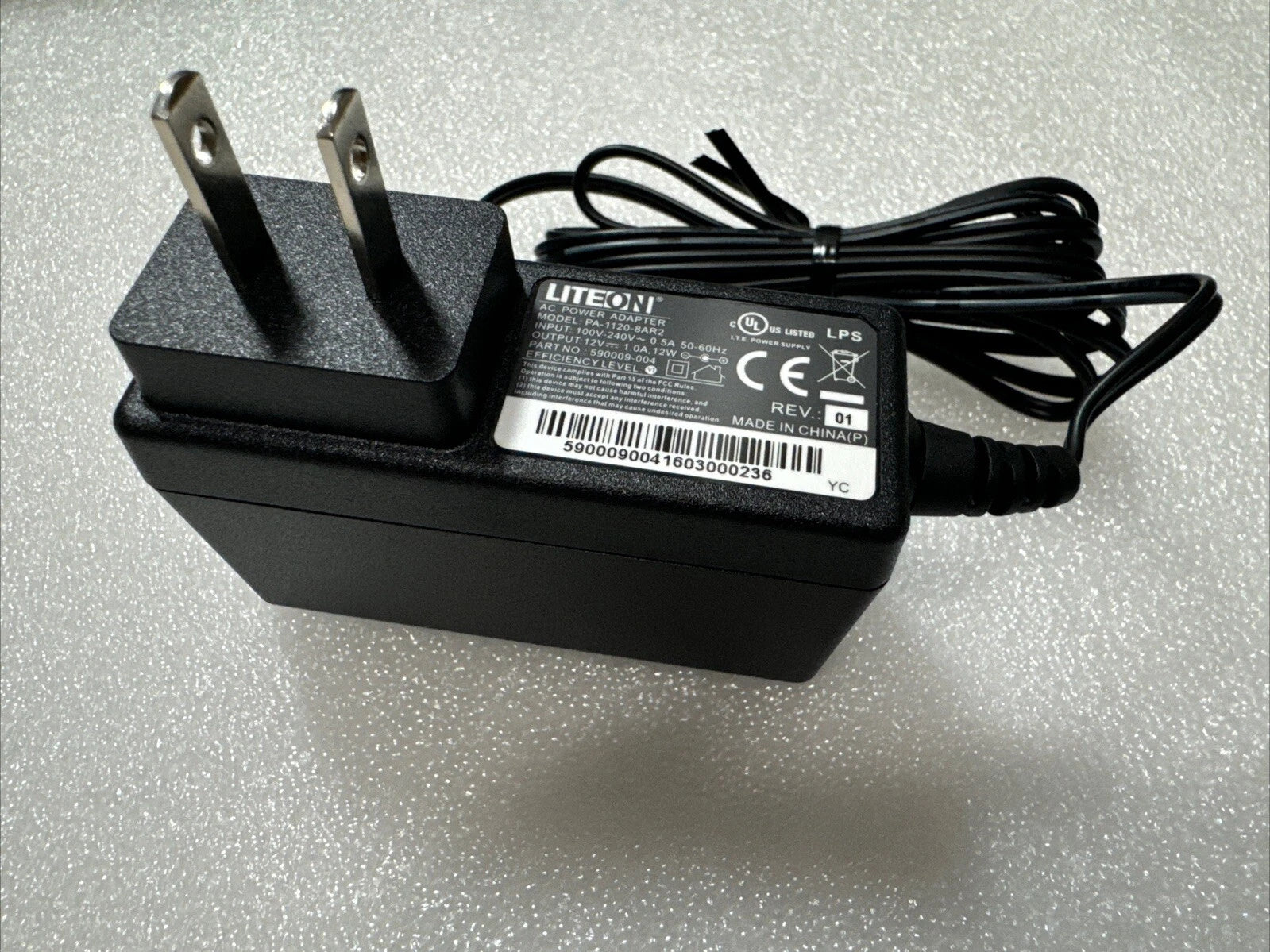 Lot of 2 - Liteon 12V 1A AC DC Power Supply Adapter 12W Charger PA-1120-8AR2