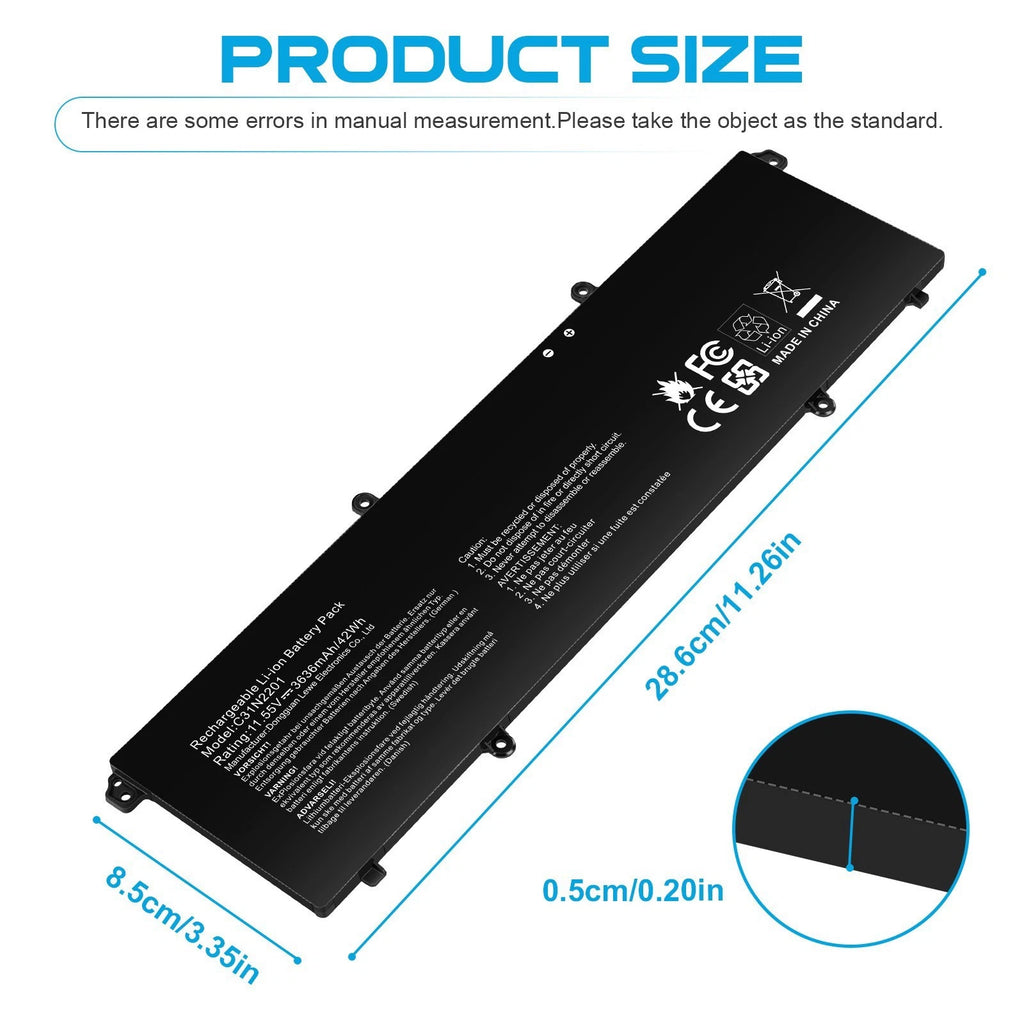 Battery C31N2201 For Asus Vivobook 15 X1504VA X1504ZA S16 OLED X1605EA Serie 42W
