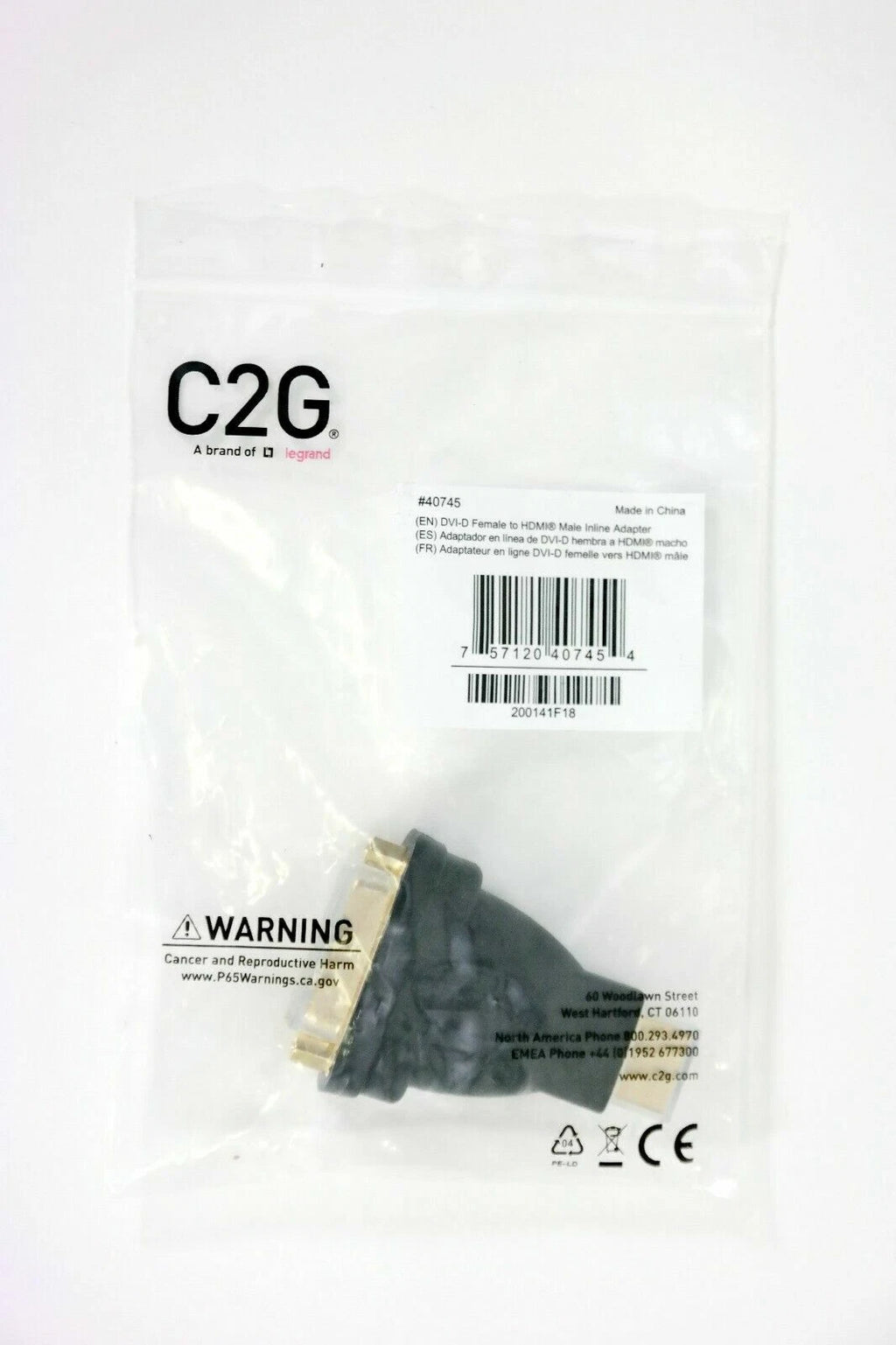 Lot of 25 New C2G DVI-D Link Female to HDMI Male Converter Adapter for LCD HDTV