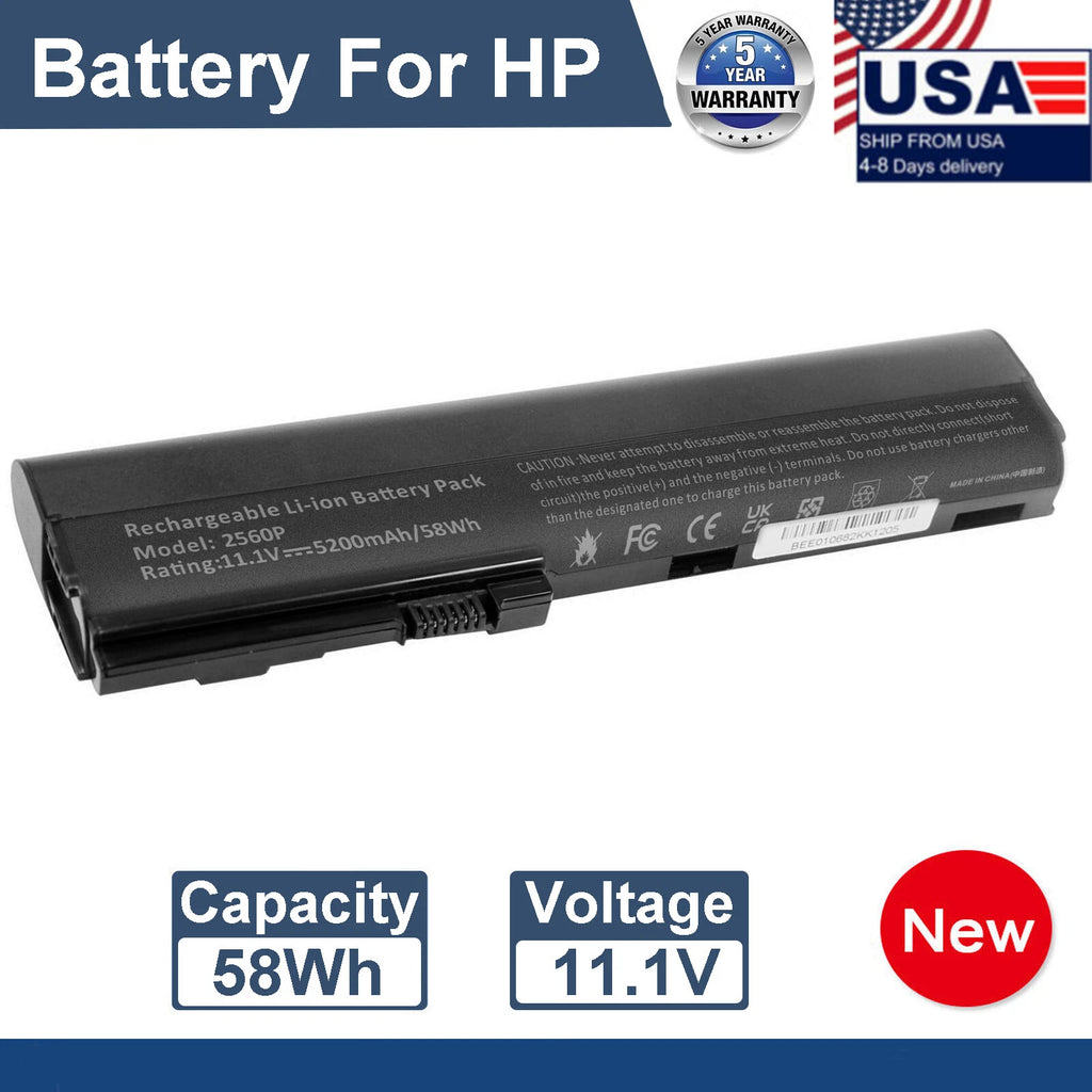 SX06XL Laptop Battery for HP Elitebook 2560p 2570p Serie 463309-241 QK644AA SX09