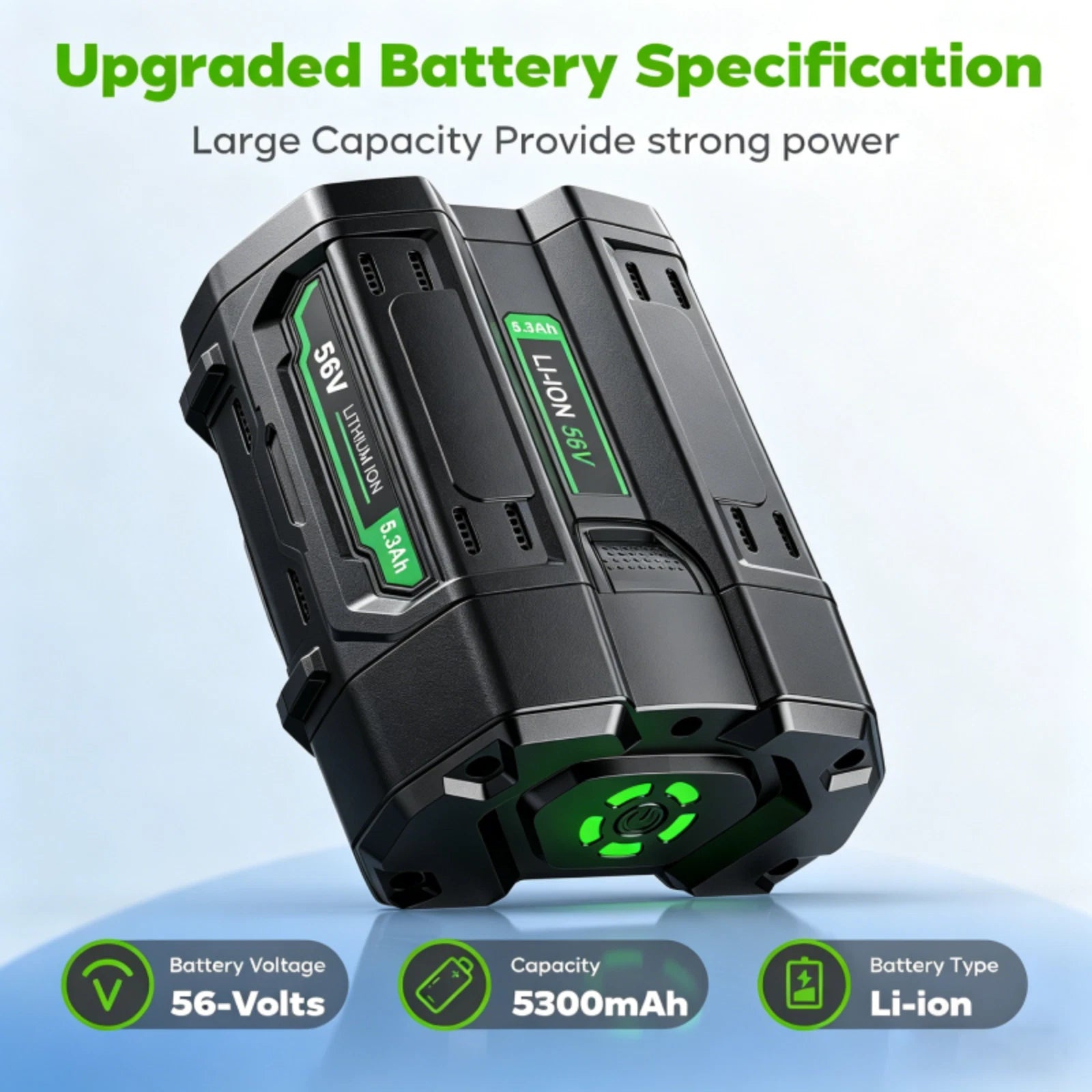 56V 5.3Ah Lithium Battery Replace for EGO BA2800T BA4200T 56Volt Power Tools NEW
