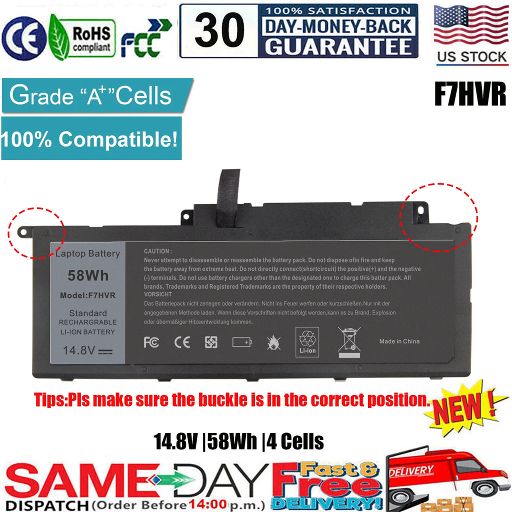 LB1 F7HVR Battery For Dell Inspiron 17 7000 7737 7746 14 15 15r 5545 14.8v 58Wh