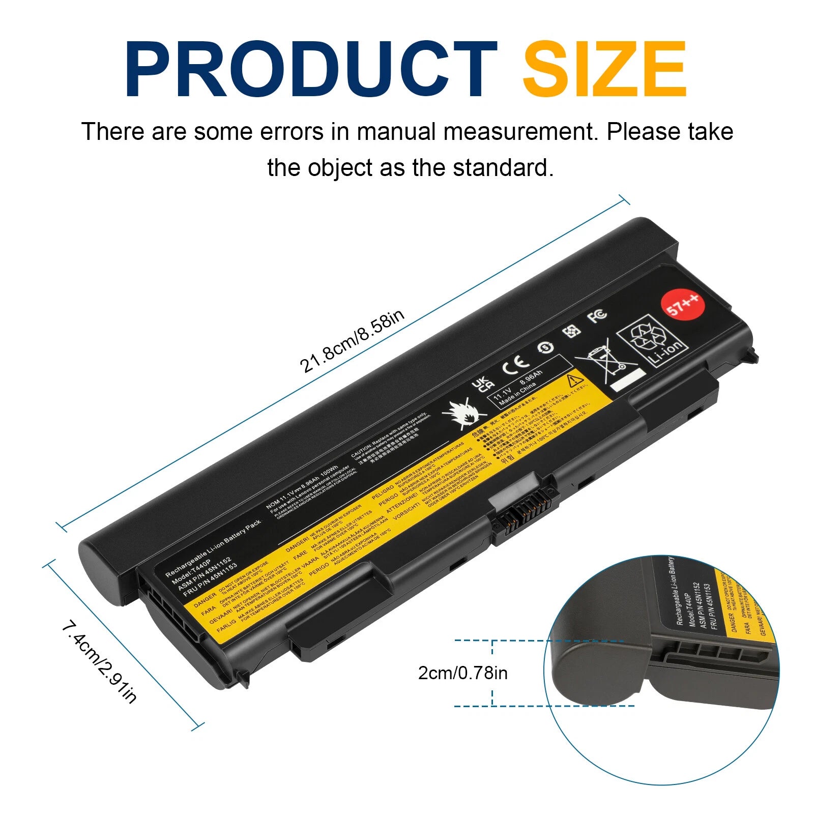 ??LOT 57++ Battery T540p For Lenovo ThinkPad L440 L540 T440p W540 7800mAh 9Cells