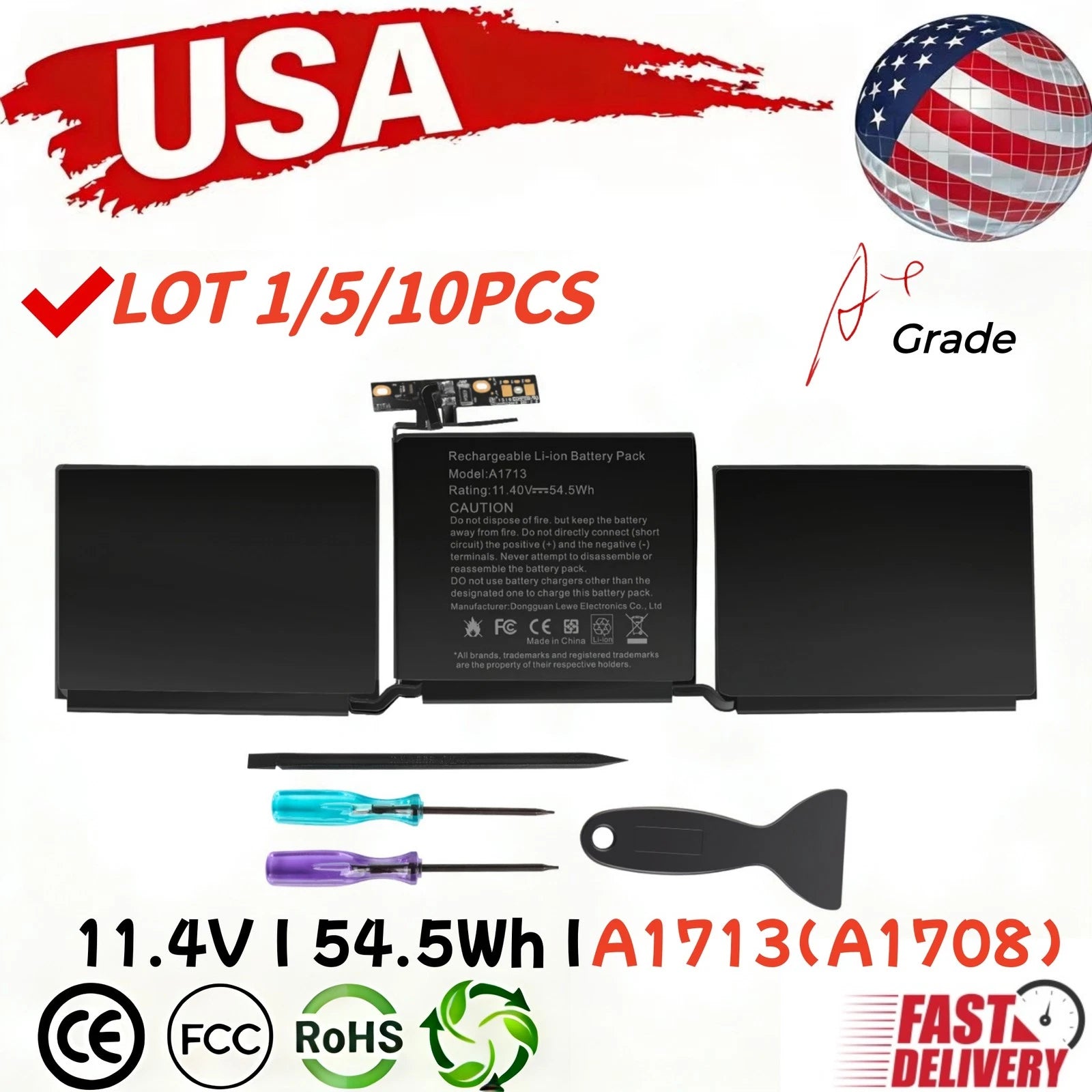 ?LOT 10x A1708 A1713 Battery for MacBook Pro 13 inch Late 2016 Mid 2017 EMC 2978