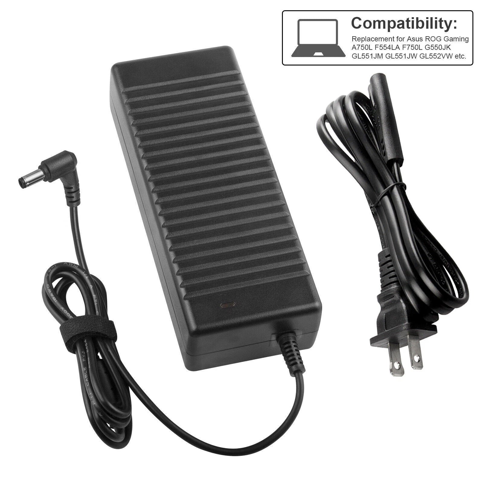 19V 6.32 120W AC Power Supply Adapter Charger For ASUS ROG MSI Laptop 5.5x2.5mm