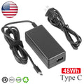 45W Type C USB C Laptop Adapter Charger For HP Chromebook Lenovo ThinkPad Yoga*
