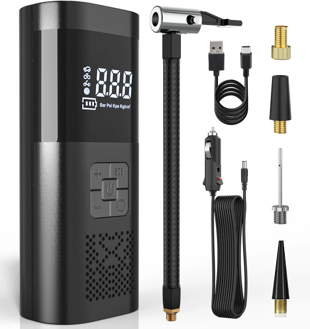 Digital Car Air Compressor Rechargeable Wireless Tire Inflator Portable Air Pump