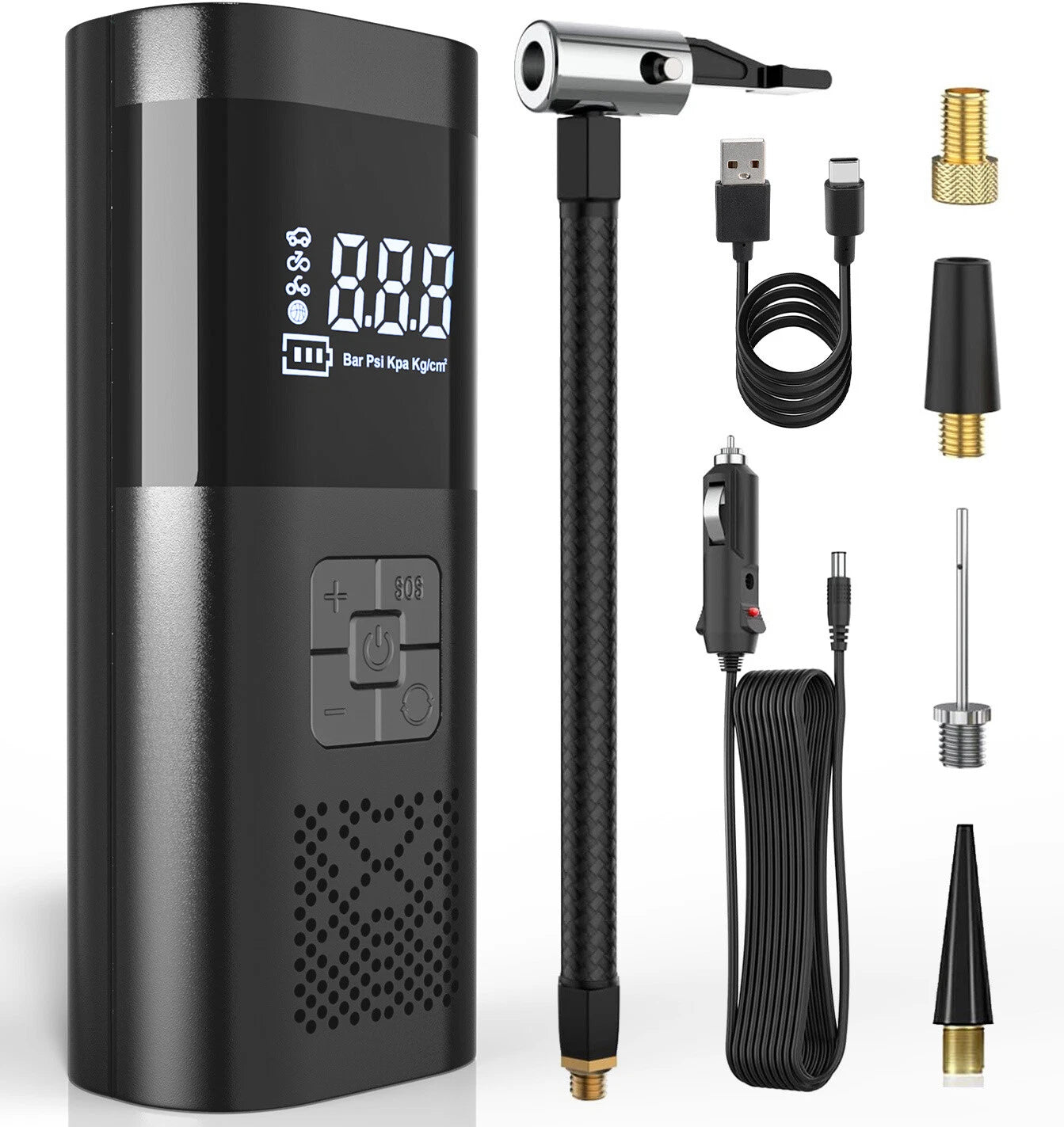 Digital Car Air Compressor Rechargeable Wireless Tire Inflator Portable Air Pump