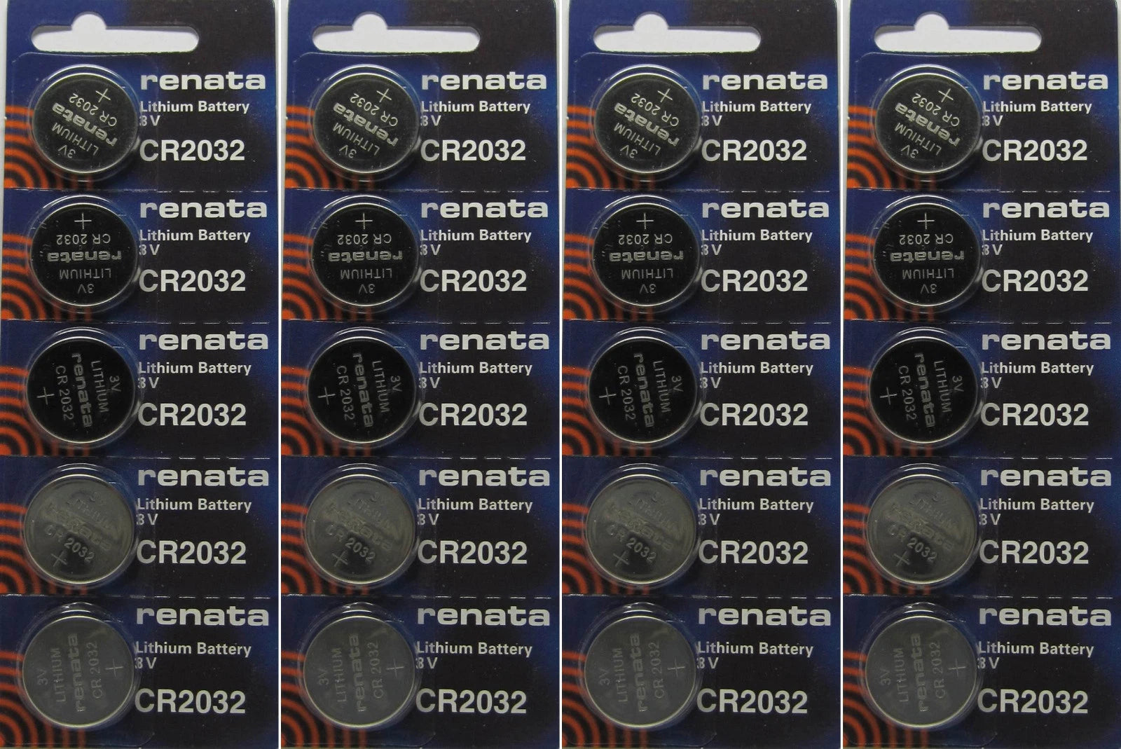 Button Cell: 20 PCS 3.0 V CR-2032 Lithium Batteries By Renata