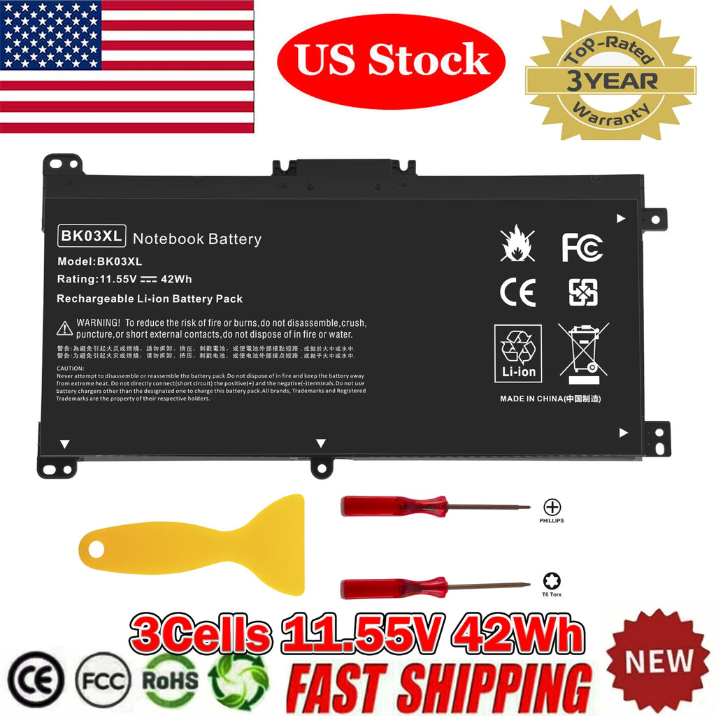 BK03XL Battery For HP Pavilion x360 Convertible 14-ba175nr 14-ba000 916366-421