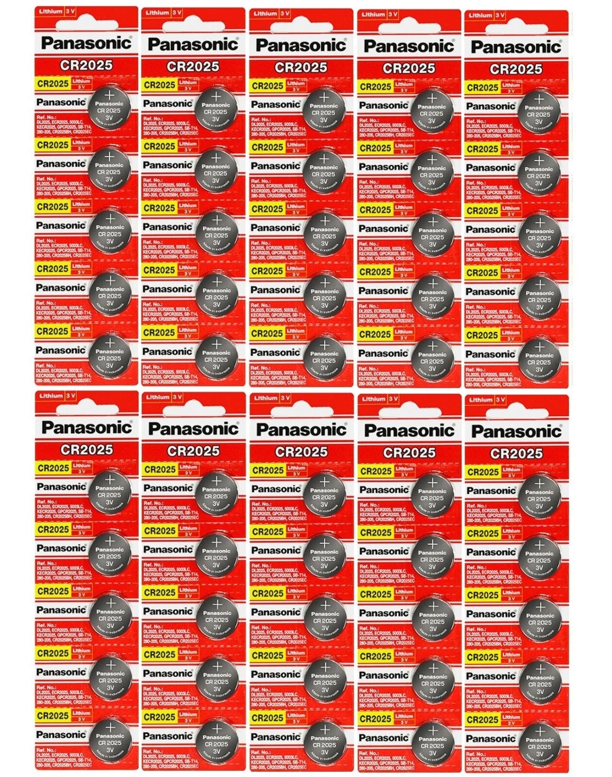 LOT 2-5-10NEW Panasonic 3V LITHIUM BATTERY CR2025 2025 BR2025 DL2025 Button Cell