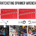 12Pc 8-19mm Metric Flexible Head Ratcheting Wrench Combination Spanner Tool Set