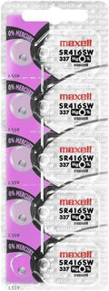Maxell SR416SW 1.55V Silver Oxide Battery (5pcs per pack)