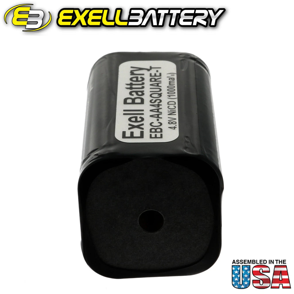 Exell Custom 4.8V 1000mAh NiCd 4xAA Square Battery Pack with Tabs