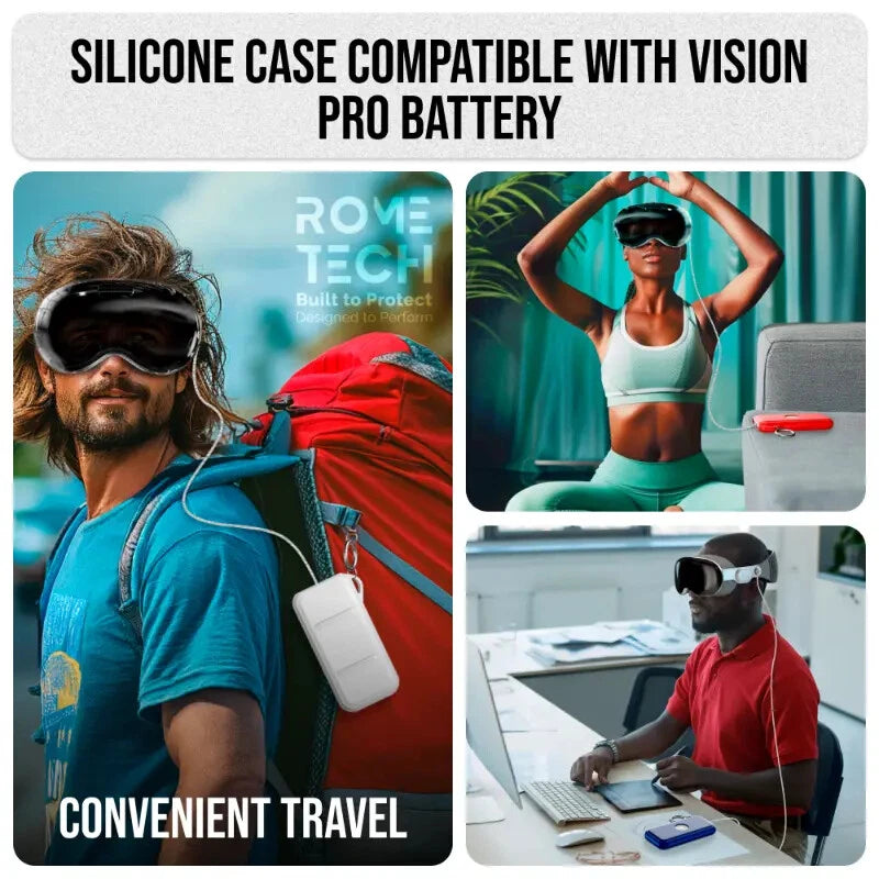 Battery Case Bank Silicone Storage Protection Case for Apple Vision Pro H8P G5C5