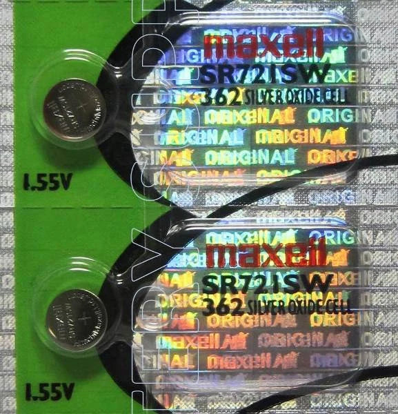 Maxell 362 (SR721SW) Coin Cell Silver Oxide Batteries 2 Pcs