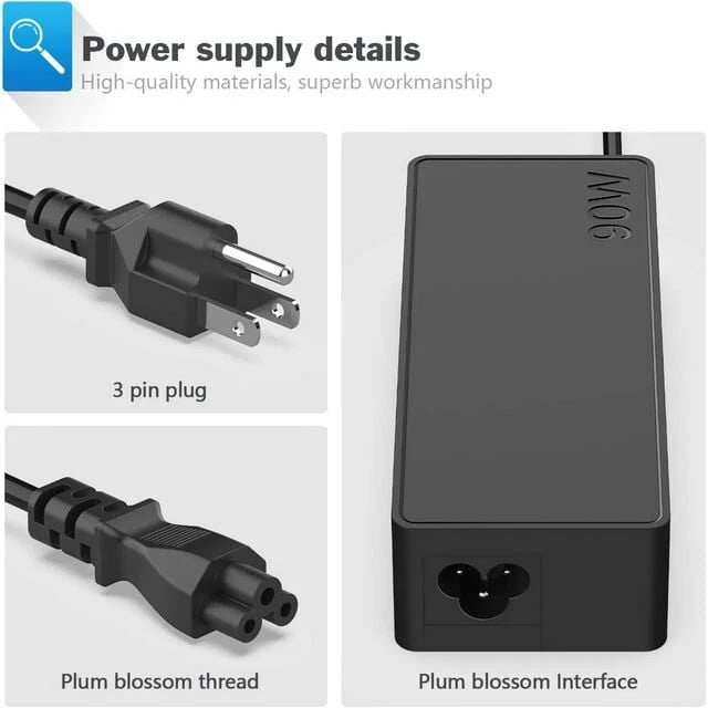 USB-C Laptop Charger 90W Chromebook Charger Type C AC Adapter For HP Dell Lenovo