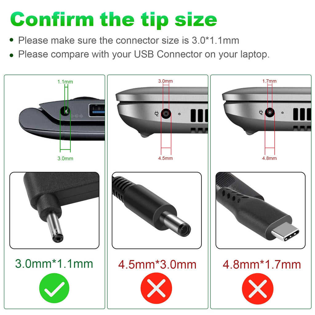 45W 19V 2.37A Laptop Charger AC Adapter For Acer Spin 3 SP314-53N 3.0*1.1mm