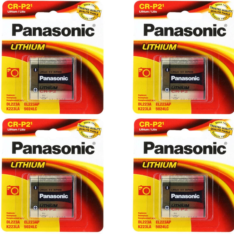 Panasonic CRP2 EL233A K233LA 5024LC Lithium Photo 6v Battery, 4 Pack