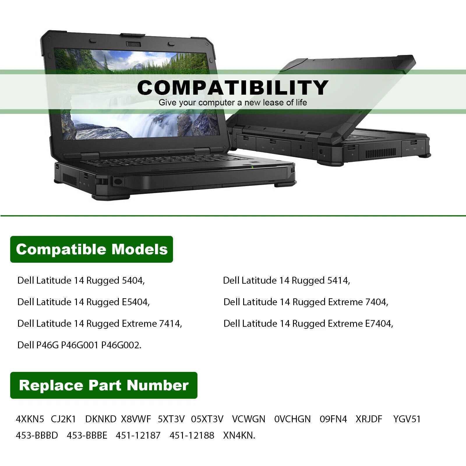 6 Cells 4XKN5 Battery For Dell Latitude 5404 7404 E5404 E7404 P46G XRJDF X8VWF