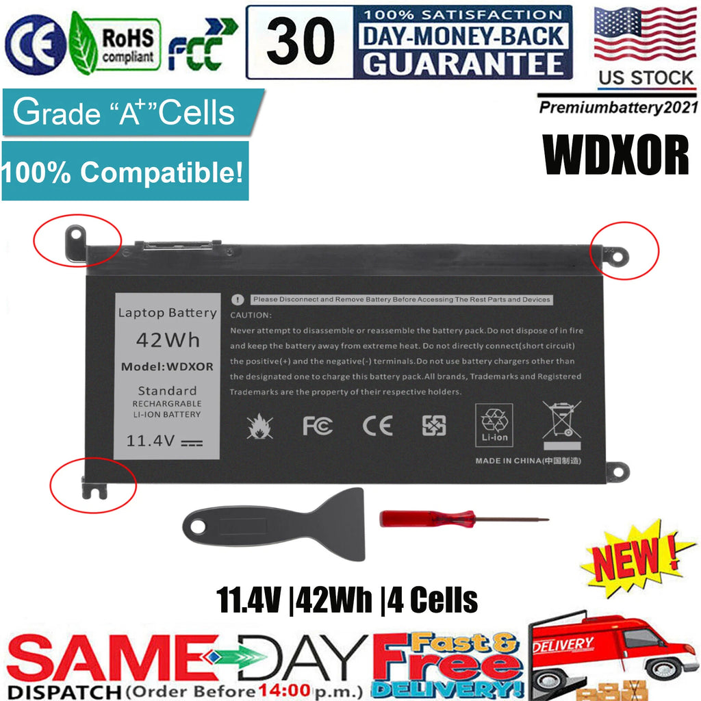 42Wh Battery For Dell Inspiron 17 5000 series 17 5765 5770 WDX0R FC92N 3CRH3 US