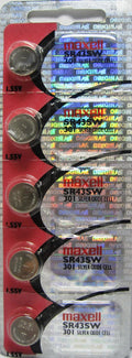 5 Pcs Maxell 1.55V Button Cell Battery SR43SW