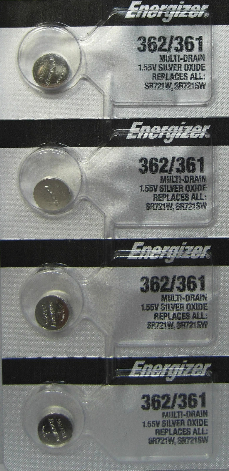 4 Energizer Silver Oxide SR721SW SR721W SR721 1.55V Battery