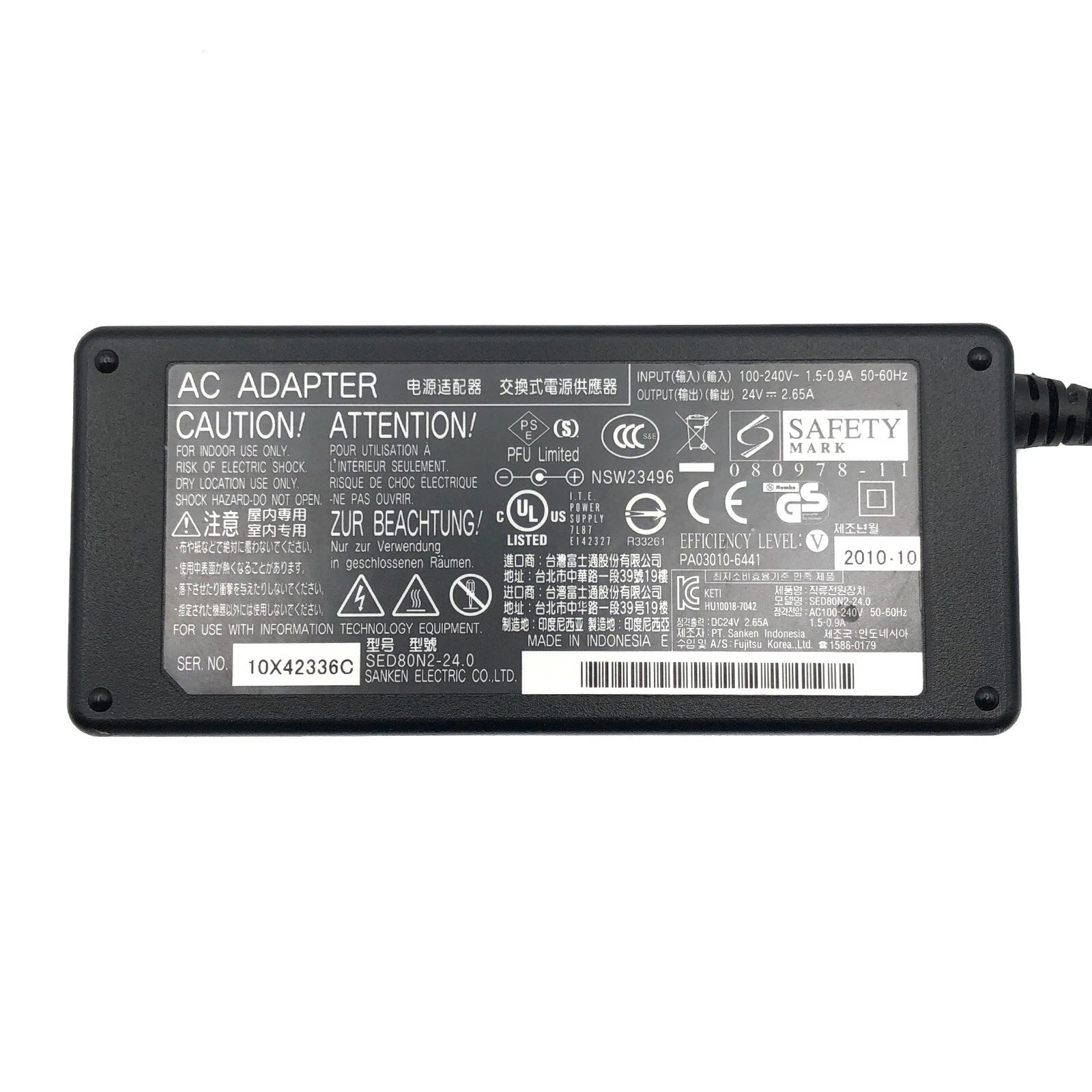 NEW Genuine Fujitsu AC Charger Adapter for Fujitsu Image Scanner FI-Series