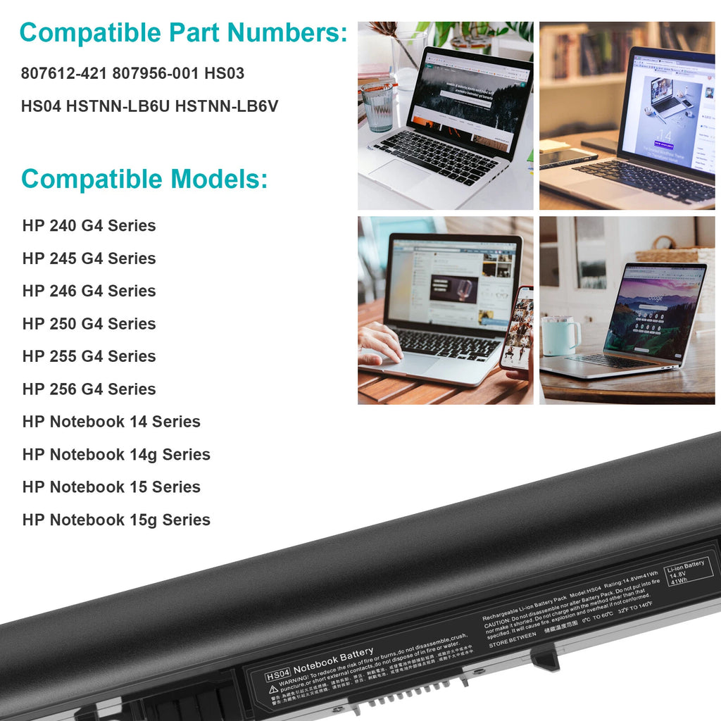 HS04 HS03 Battery for HP Spare 807612-421 807957-001 807956-001 HSTNN-LB6U 41Wh