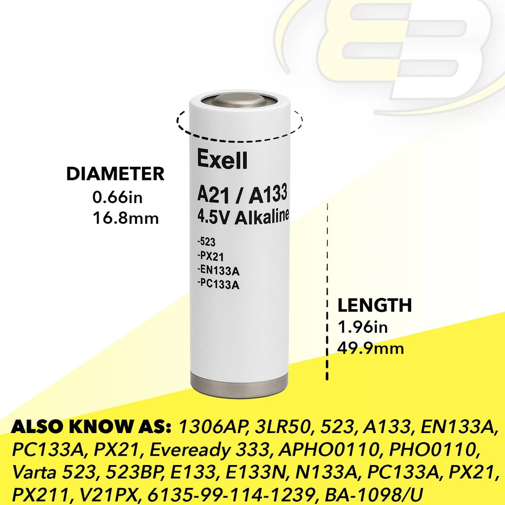 Exell Battery A21PX Battery Fits Praktica EE2 EE3 LLC PLC2 PLC3 VLC