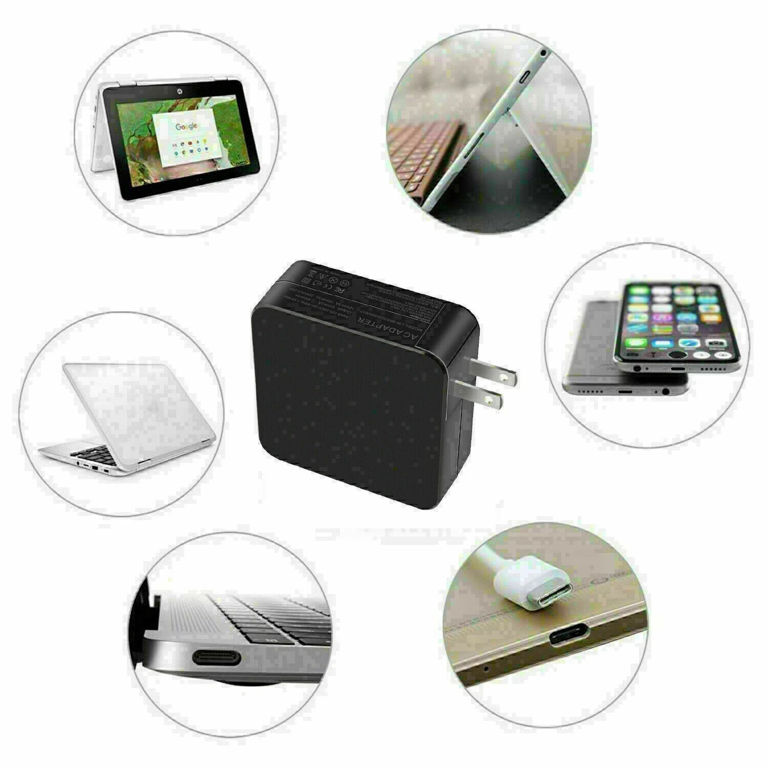 65W USB-C Charger PD Power Adapter For Samsung Galaxy Book Pro 360 13.3" 15.6"