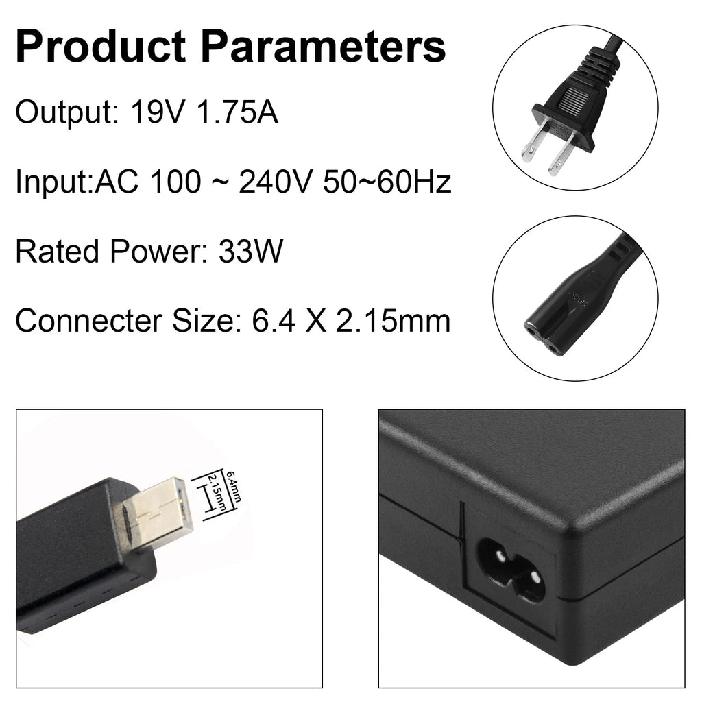 19V 1.75A 33W For ASUS Charger Adapter ADP-33BW A Eeebook X205T X205TA E202 E205